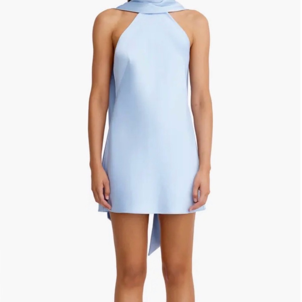 Light Blue Halter Mini Dress